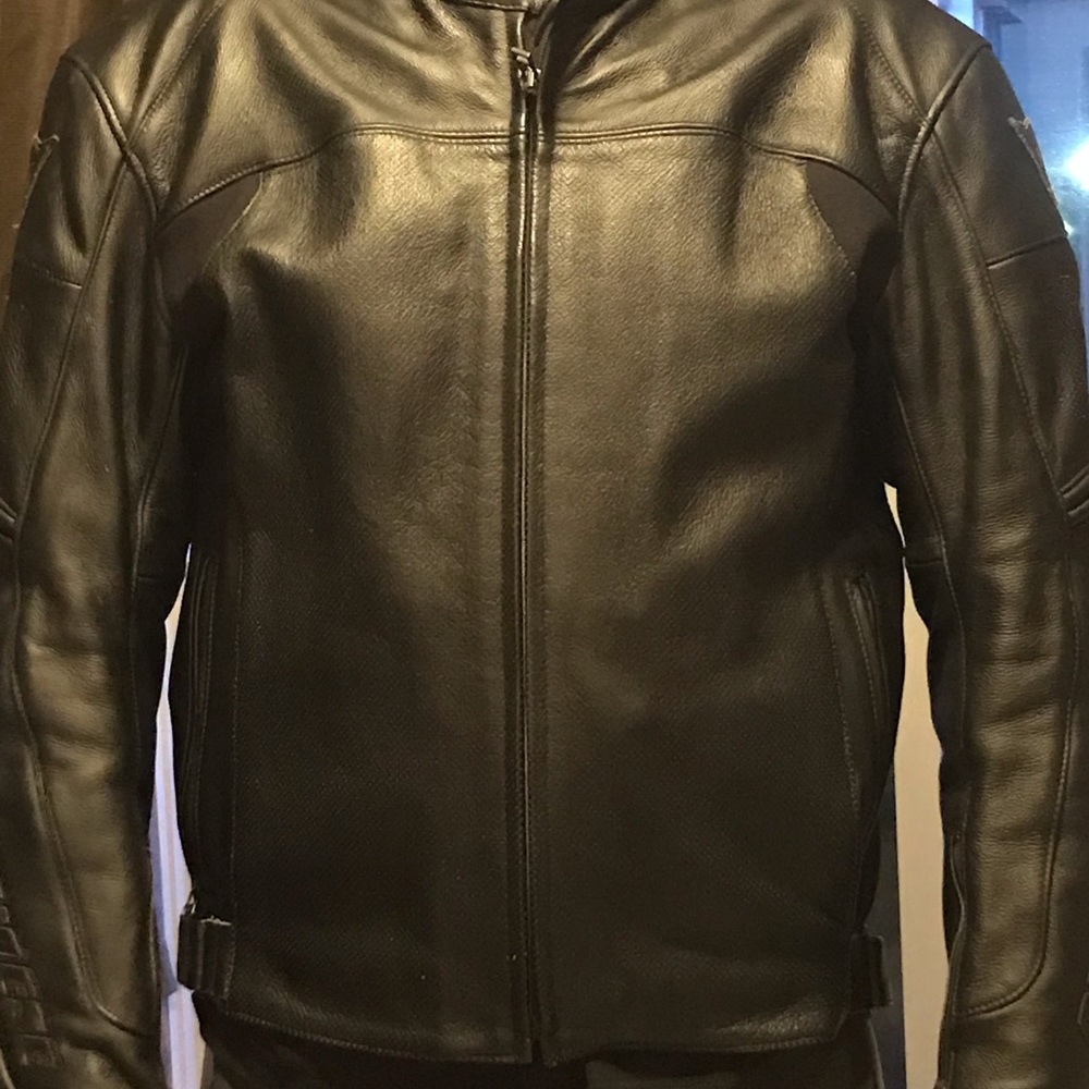 Dianese Black leather motorcycle jacket